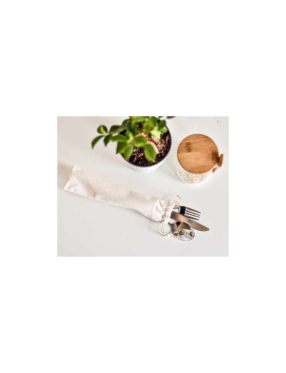 Sztućce stalowe w woreczku Nantes,...