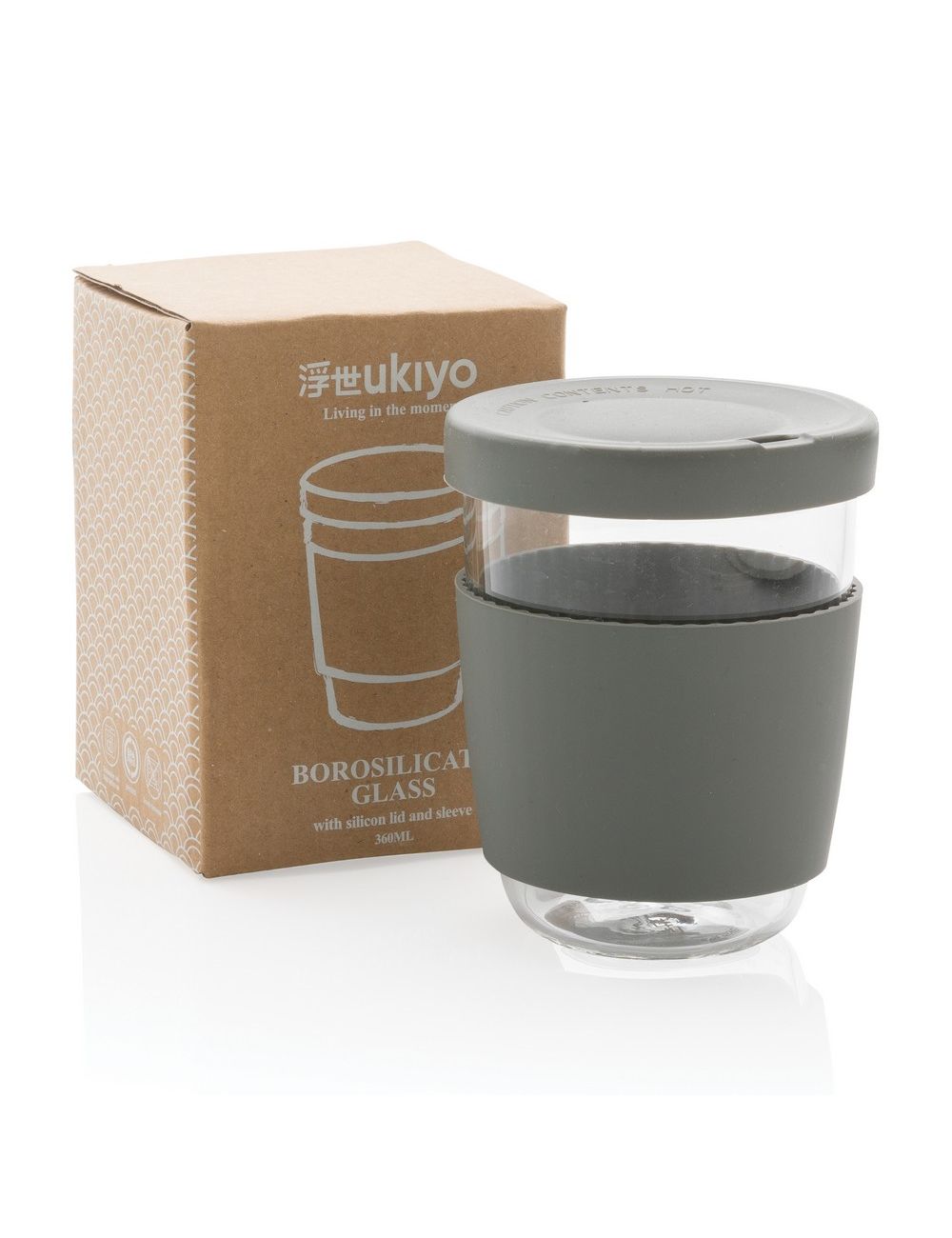 Szklany kubek podróżny Ukiyo 360 ml