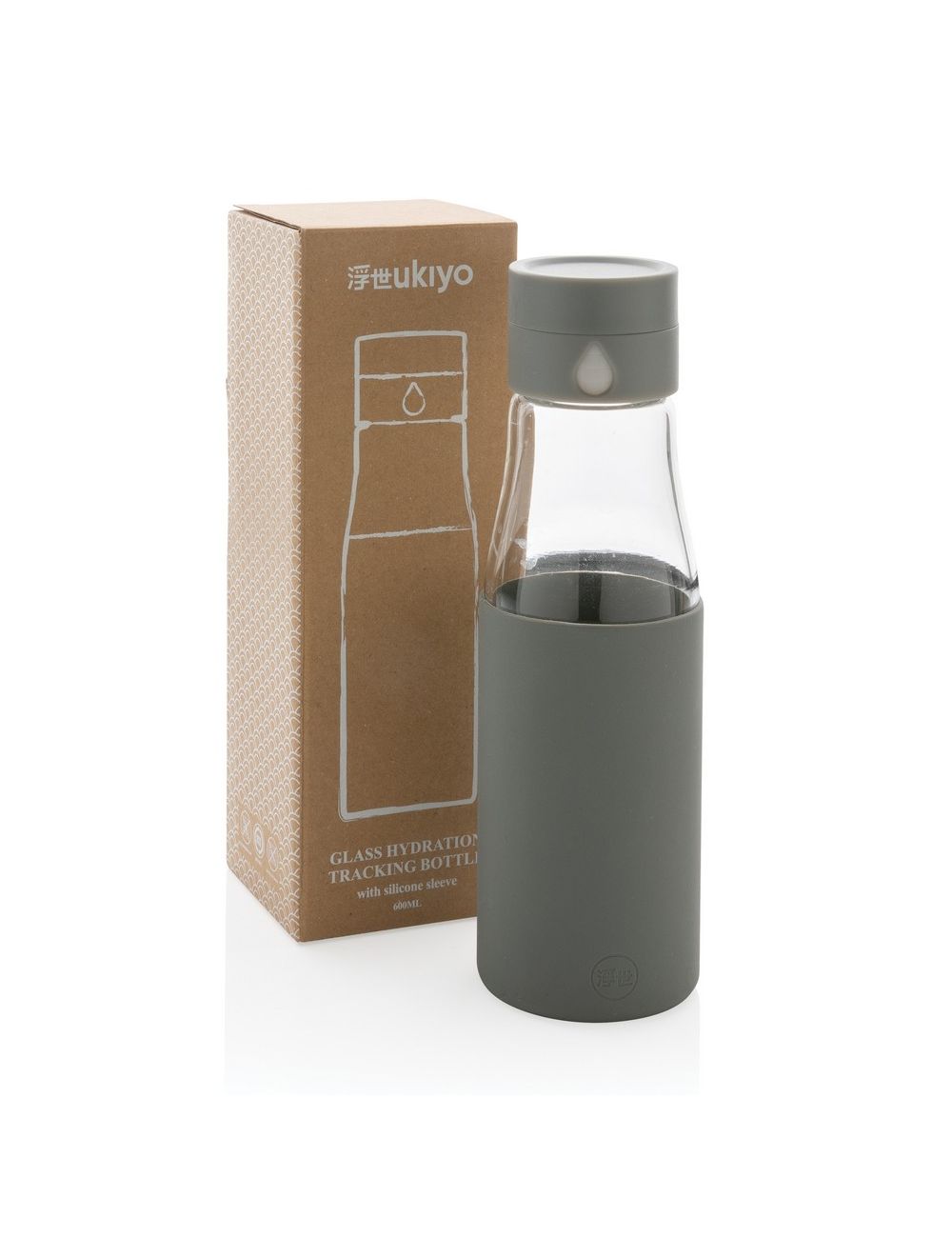 Szklana butelka 650 ml Ukiyo, monitorująca...