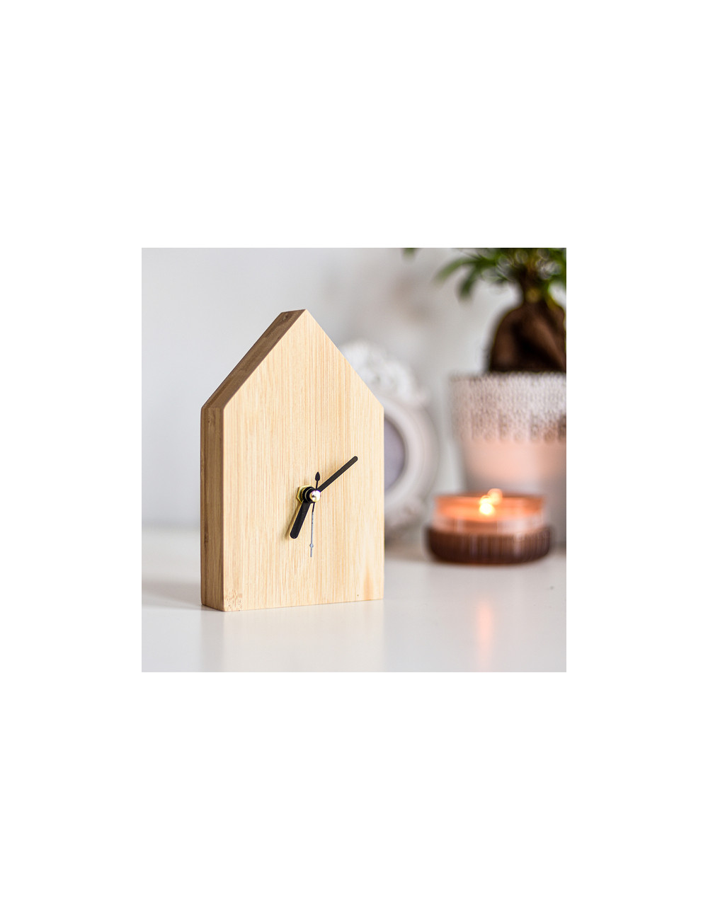 Zegar bambusowy La Casa, brązowy 