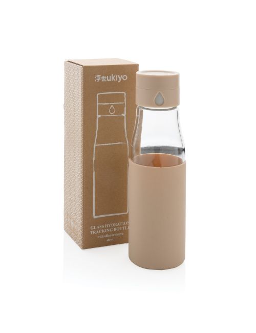Szklana butelka 650 ml Ukiyo, monitorująca ilość wypitej wody