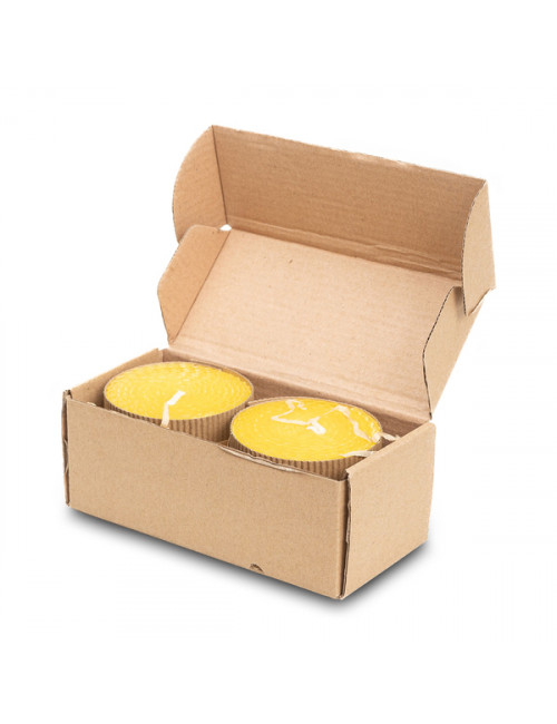 Zestaw 2 świec z wosku pszczelego Leoti, beżowy 