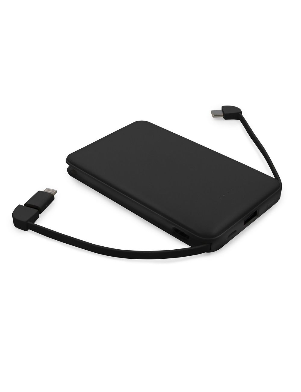 Power bank 5000 mAh ze zintegrowanymi kablami, adapter w komplecie | Presley