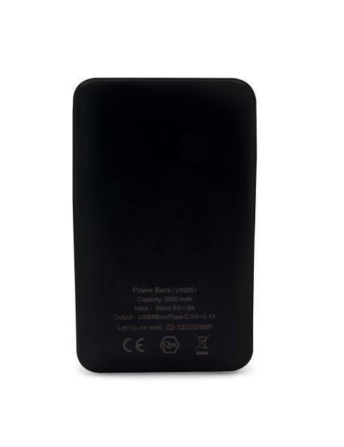 Power bank 5000 mAh ze zintegrowanymi kablami, adapter w komplecie | Presley