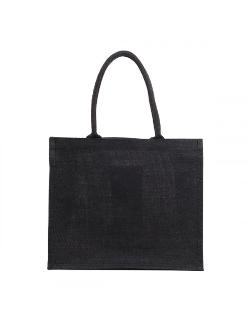Torba na zakupy z juty Natural Shopper, czarny