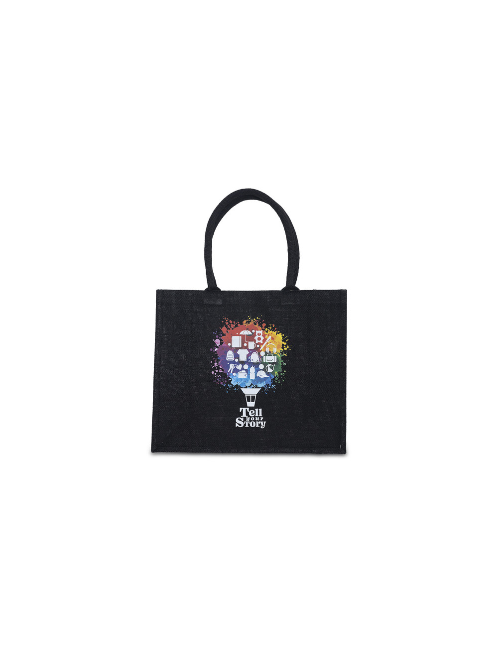 Torba na zakupy z juty Natural Shopper, czarny