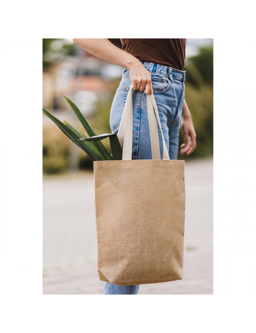 Torba na zakupy z juty Jeco, beżowy 