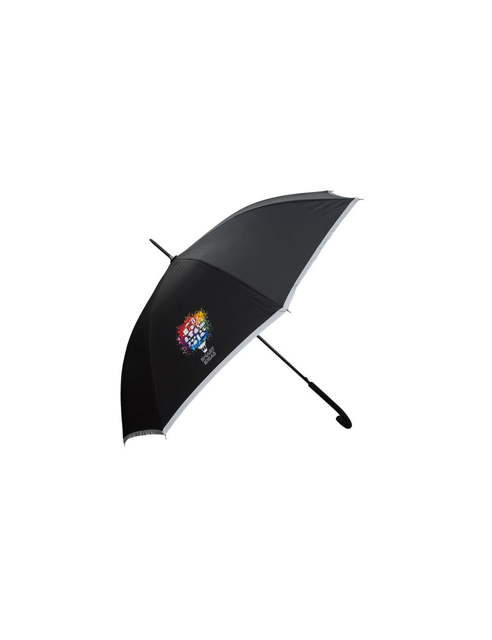 Parasol z taśmą odblaskową Refu, czarny