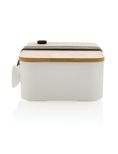 Pudełko śniadaniowe z bambusowym wieczkiem, PP z recyklingu