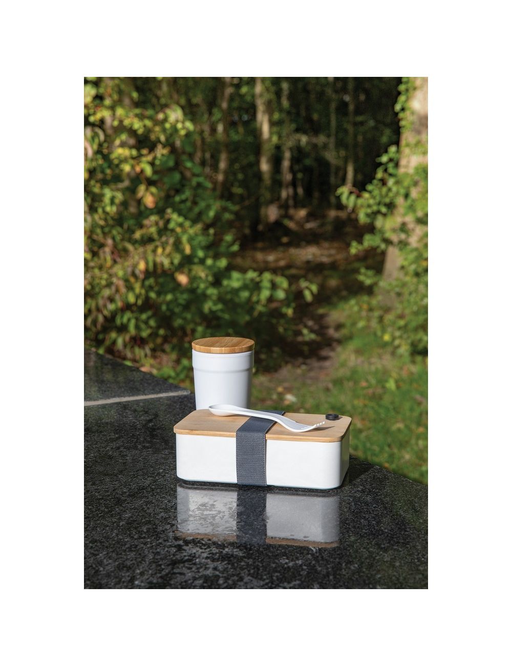 Pudełko śniadaniowe z bambusowym wieczkiem, PP...