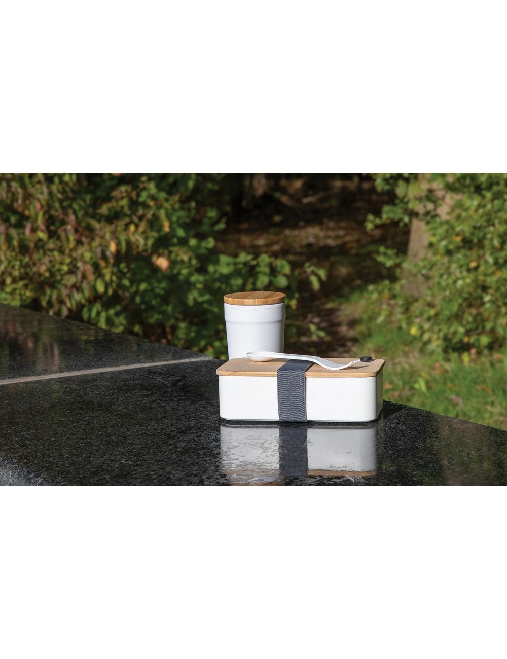 Pudełko śniadaniowe z bambusowym wieczkiem, PP...