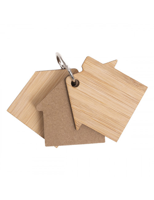Bambusowy brelok z karteczkami memo Homeland, beżowy 