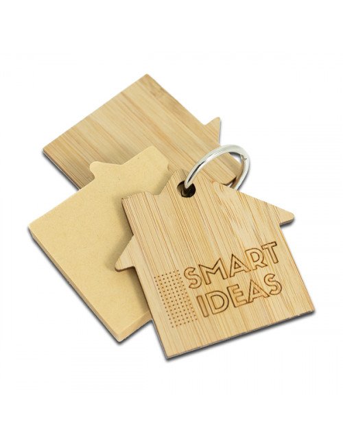 Bambusowy brelok z karteczkami memo Homeland, beżowy 