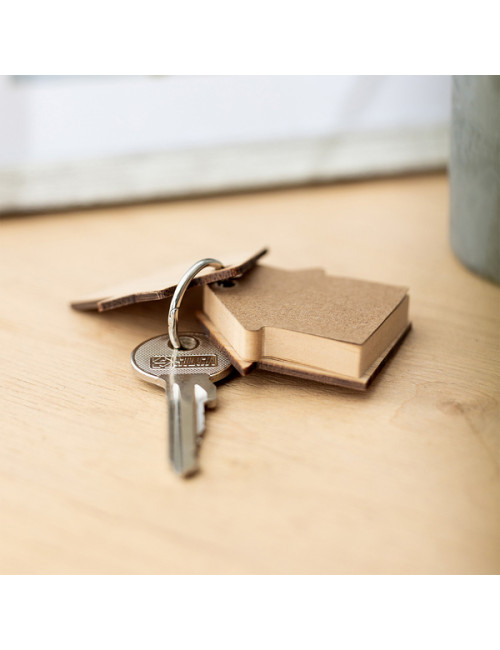 Bambusowy brelok z karteczkami memo Homeland, beżowy 