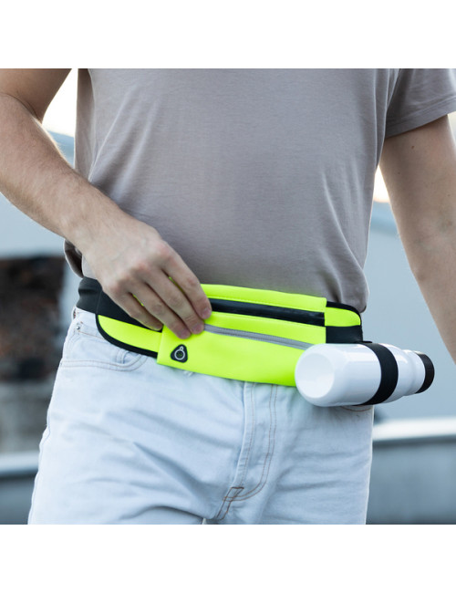 Saszetka na pas z uchwytem na butelkę Allget, żółty 