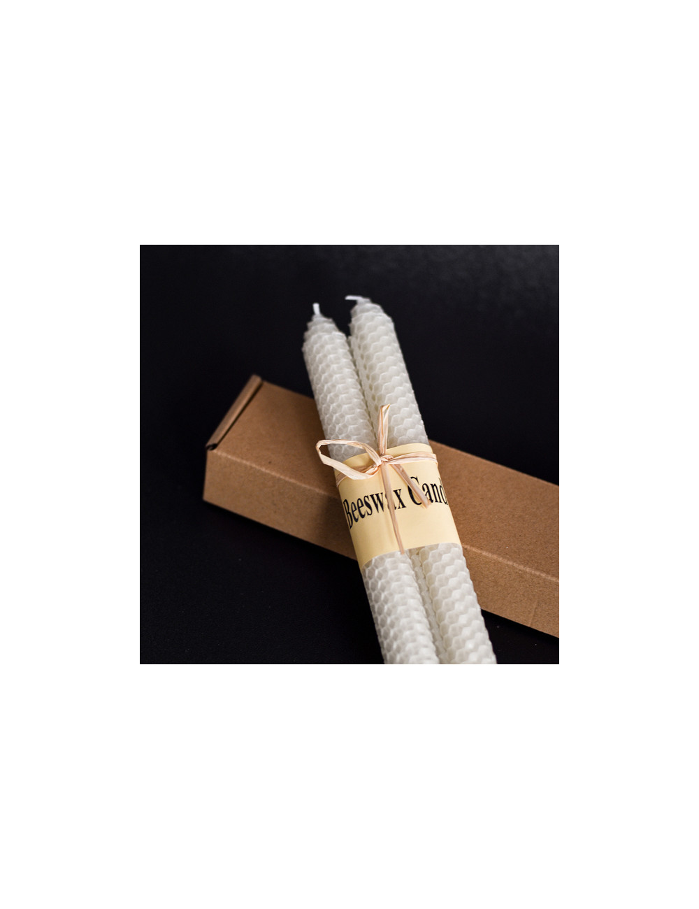 Zestaw 2 długich świec z wosku pszczelego...