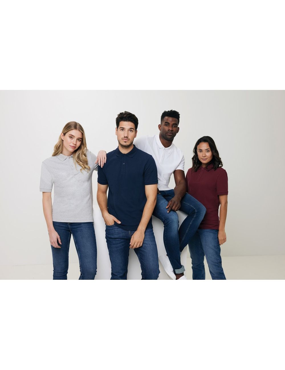 Koszulka polo z bawełny z recyklingu Iqoniq...