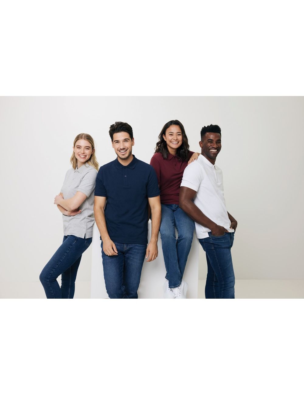 Koszulka polo z bawełny z recyklingu Iqoniq...