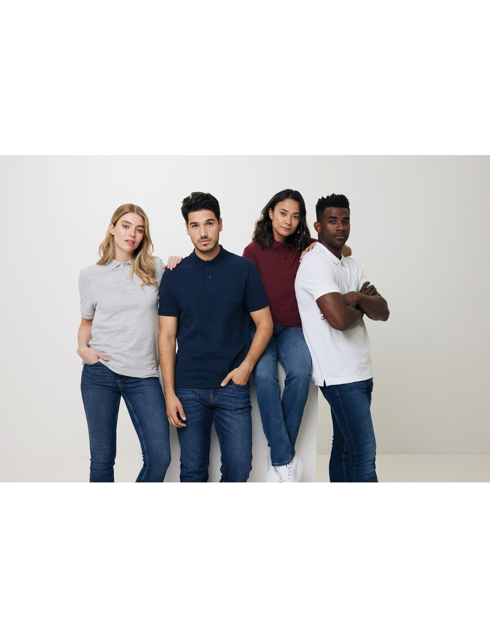 Koszulka polo z bawełny z recyklingu Iqoniq...