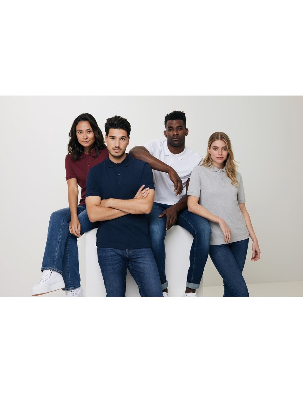 Koszulka polo z bawełny z recyklingu Iqoniq...