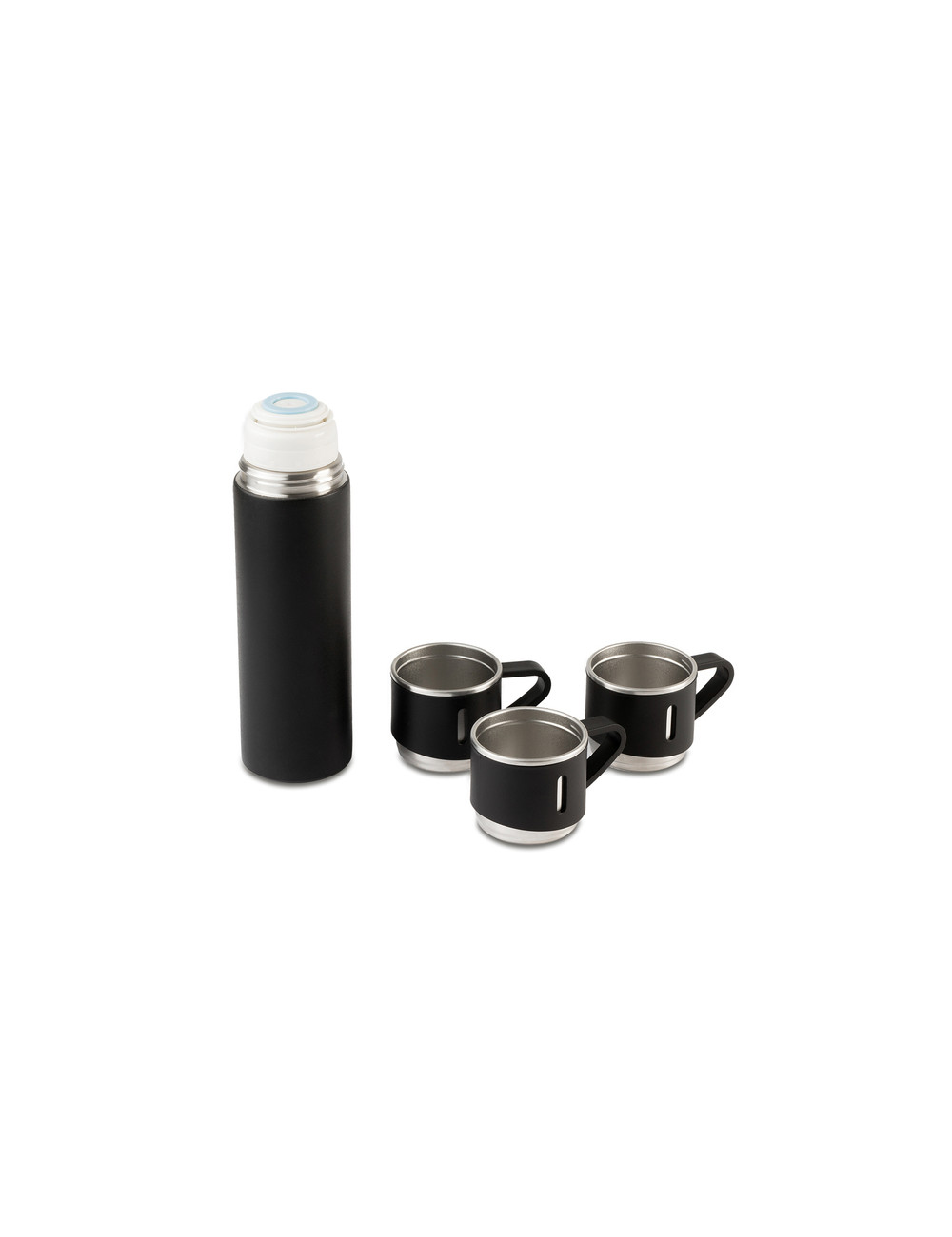 Termos 500ml z kubkami Narvik, czarny 