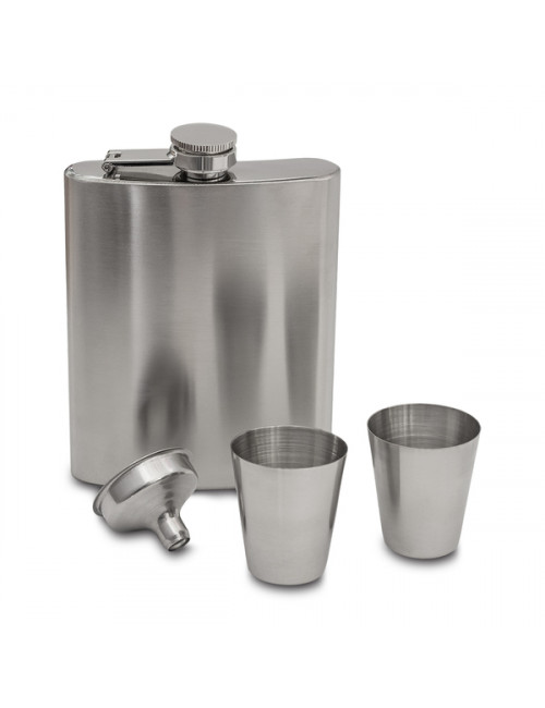 Zestaw z piersiówką Lucan, srebrny