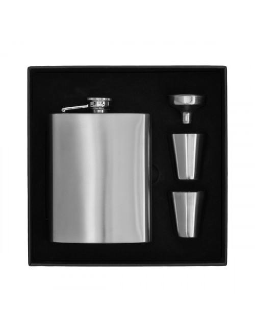 Zestaw z piersiówką Lucan, srebrny