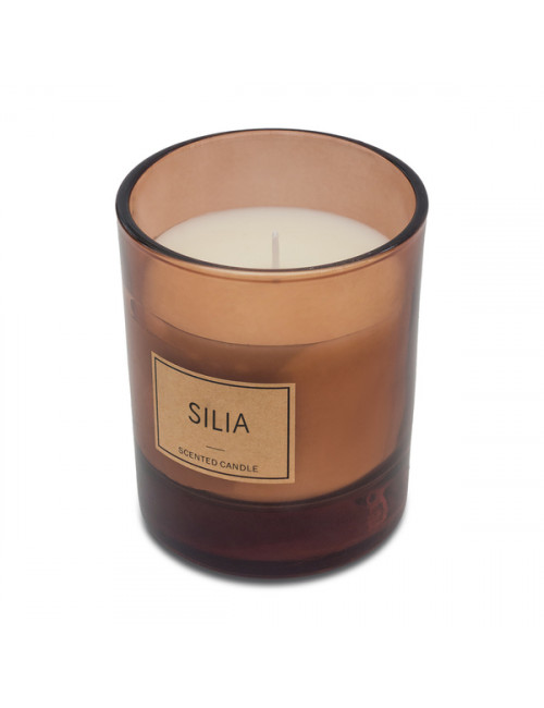 Świeca w drewnianym pudełku Silia, brązowy 