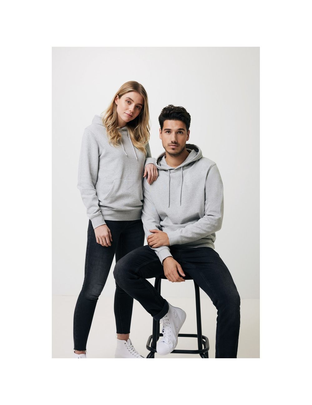 Bluza z kapturem z niebarwionej bawełny z...