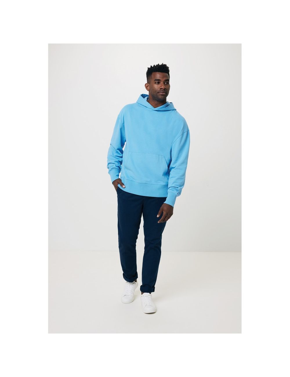 Luźna bluza z kapturem z bawełny z recyklingu...