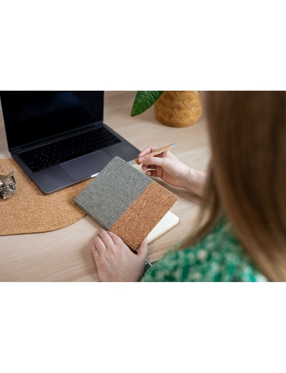Korkowy notatnik A5 z długopisem | Layla