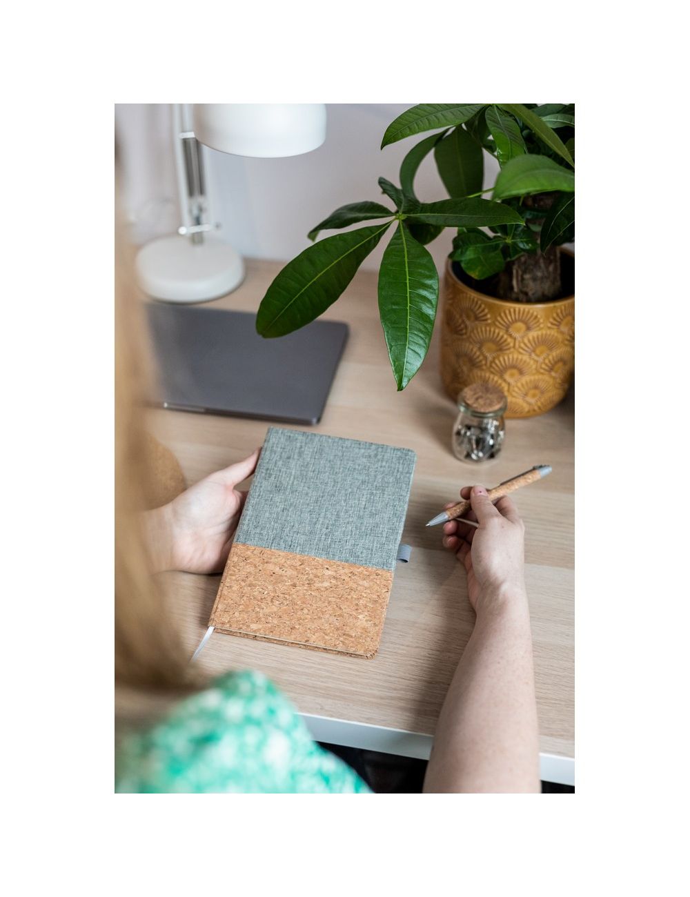 Korkowy notatnik A5 z długopisem | Layla