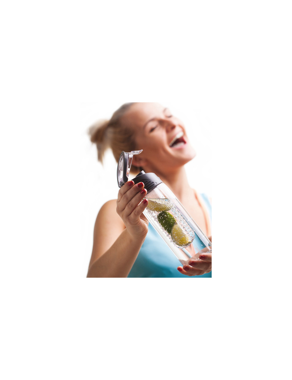 Bidon Mint 700 ml, szary/transparentny