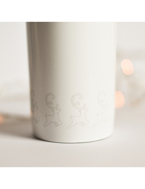 Kubek izotermiczny Winnipeg 350 ml z motywem świątecznym, biały 