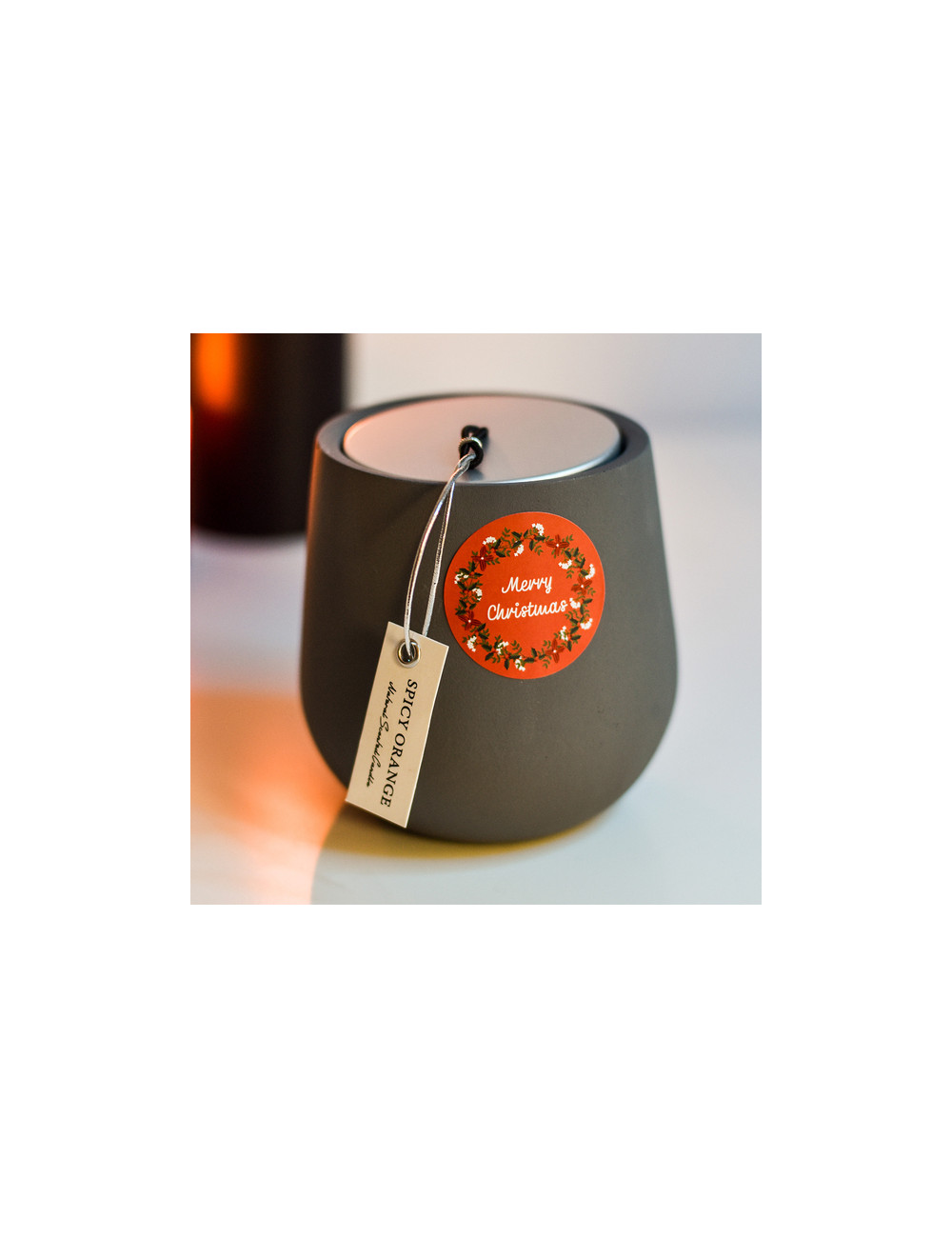 Świąteczna świeca zapachowa, szary 