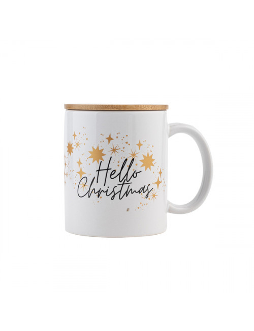 Kubek ceramiczny "Hello Christmas", biały 