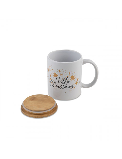 Kubek ceramiczny "Hello Christmas", biały 