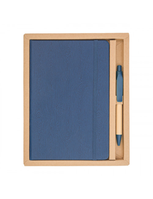 Zestaw upominkowy notes z długopisem Forest, granatowy 