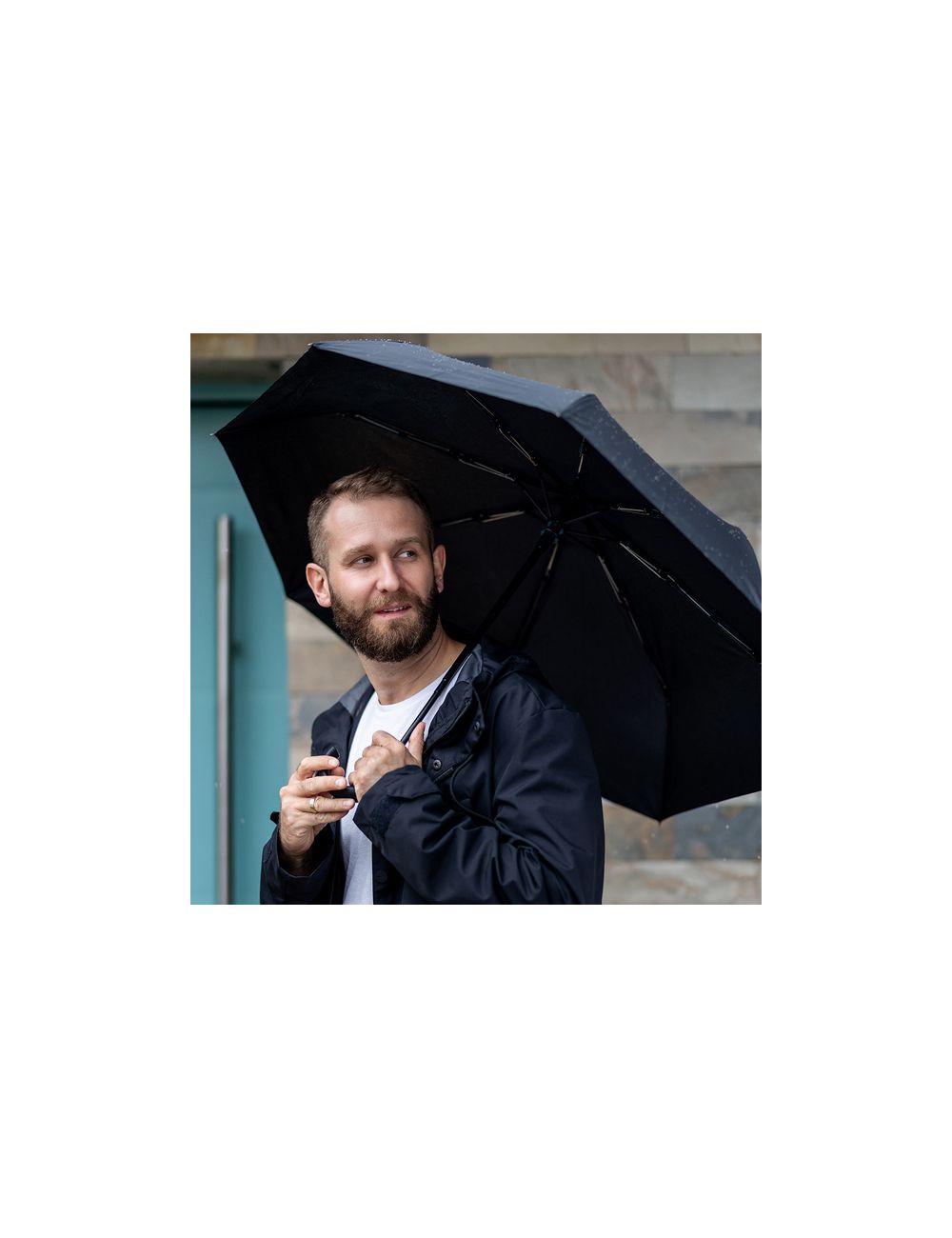 Składany parasol sztormowy Biel, czarny - druga...