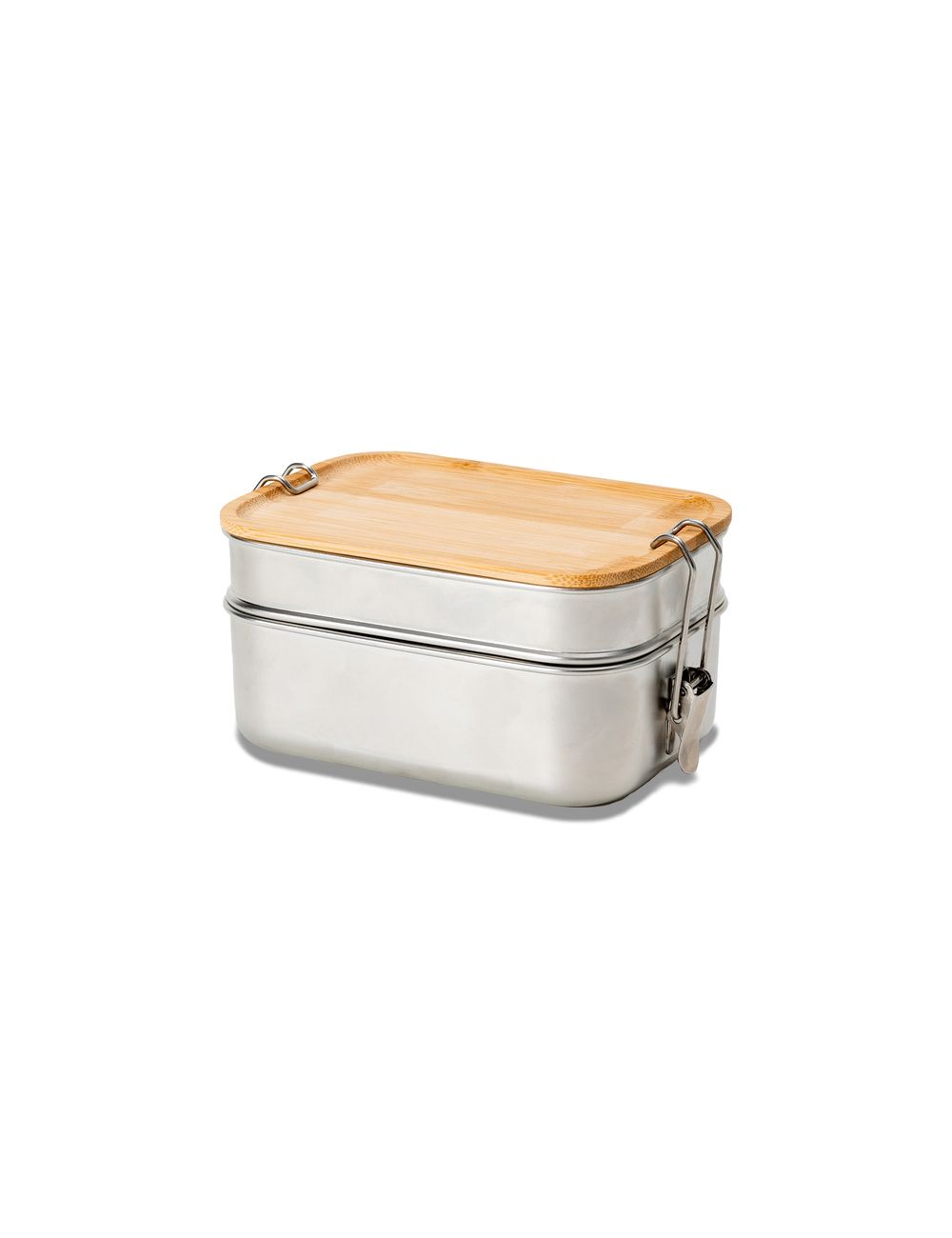 Double lunch box Alcora, srebrny