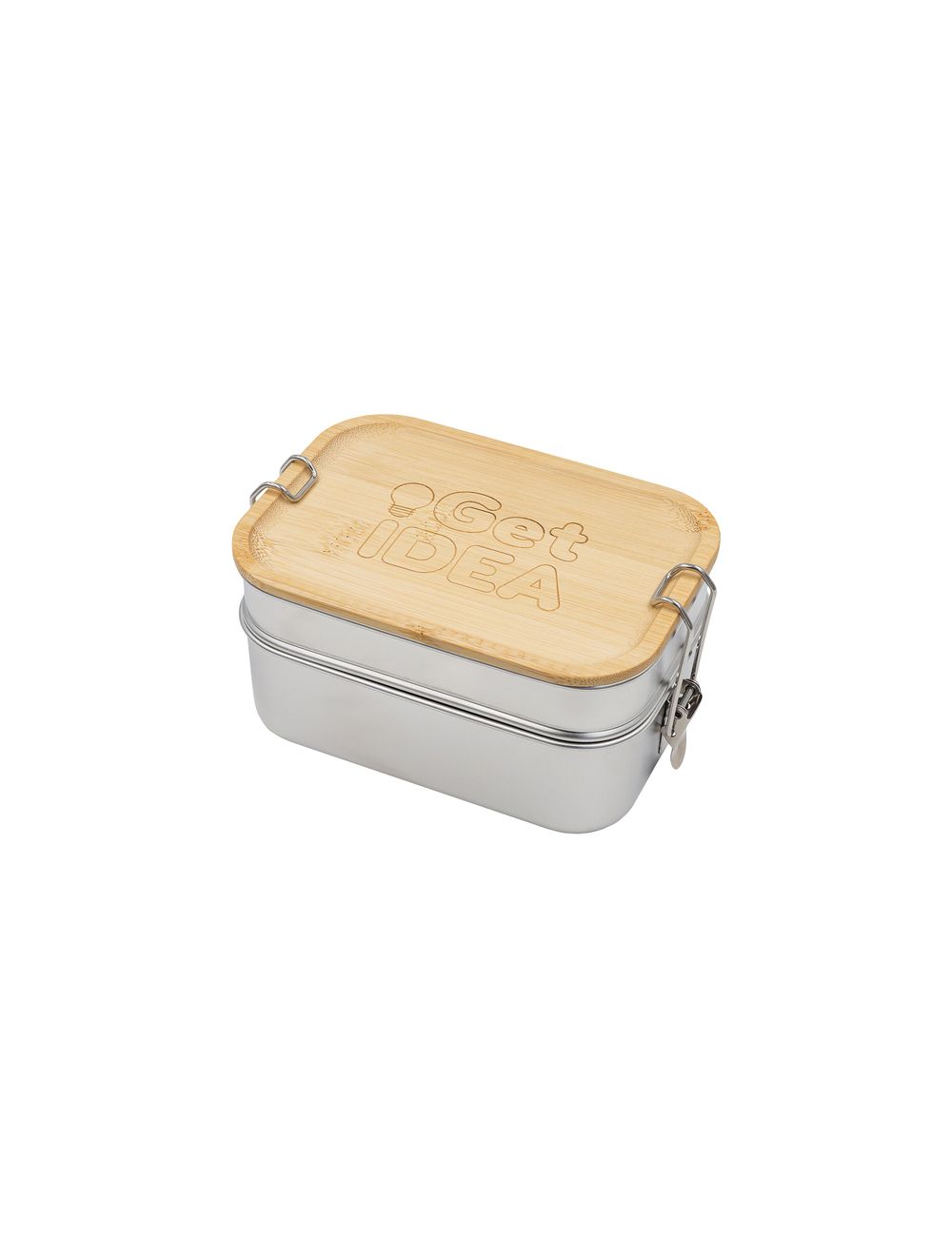 Double lunch box Alcora, srebrny