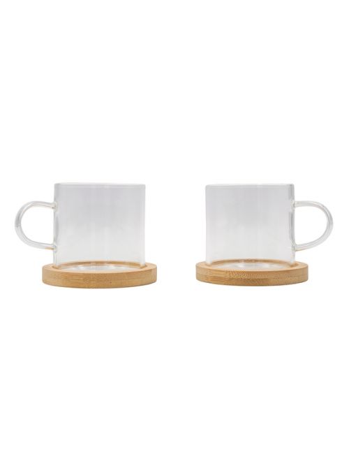 Zestaw szklanych filiżanek Liberika, transparentny 