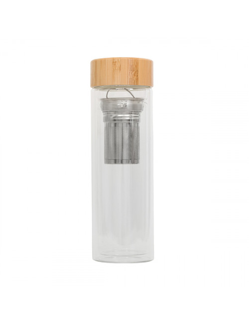 Szklana butelka z zaparzaczem Celle 420 ml, transparentny