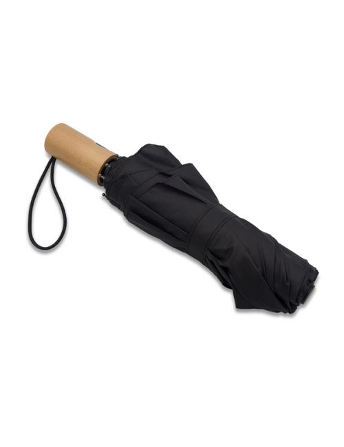 Parasol z drewnianą rączką Granton, czarny