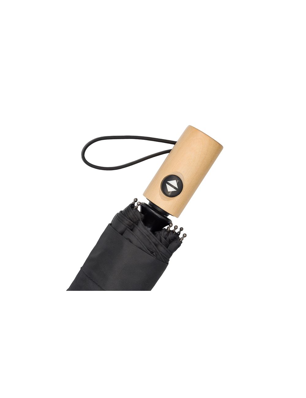 Parasol z drewnianą rączką Granton, czarny