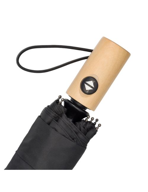 Parasol z drewnianą rączką Granton, czarny