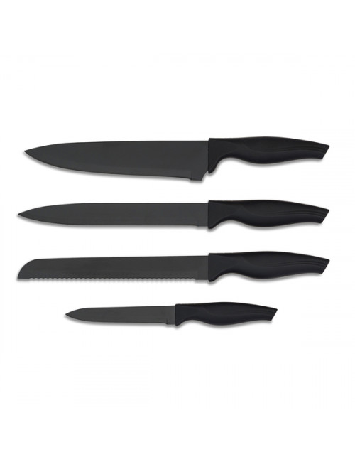 Zestaw noży na bloku magnetycznym Akita, czarny