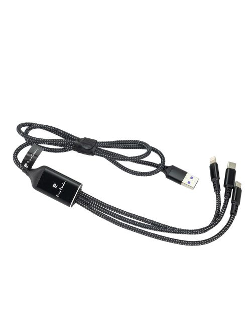 Kabel 3 w 1 z podświetlanym logo Pierre Cardin