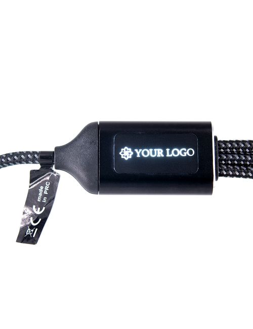 Kabel 3 w 1 z podświetlanym logo Pierre Cardin