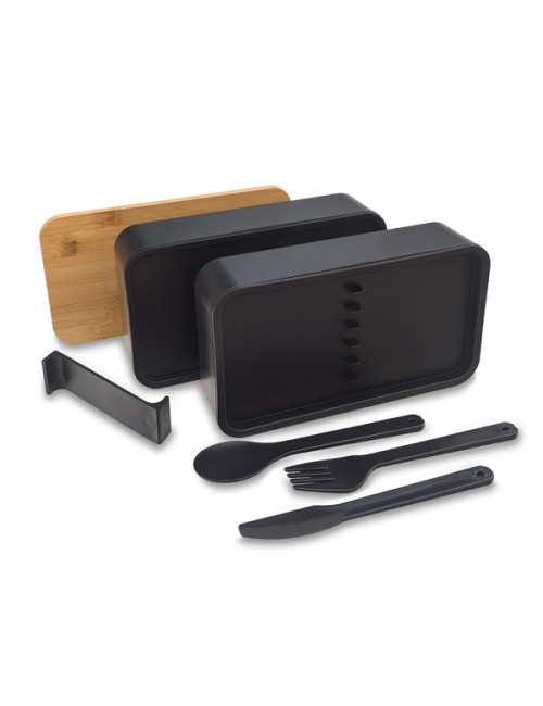 Victor lunch box podwójny, czarny